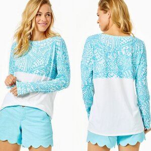 Lilly Pulitzer Succulent Blue Sea Cups Finn Top Size Medium NWT